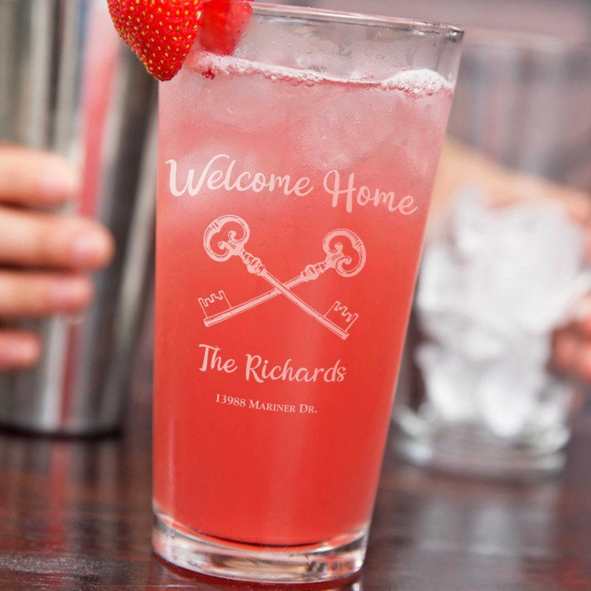 Welcome Home Closing Gift Pint Glass / Father's Day Gift