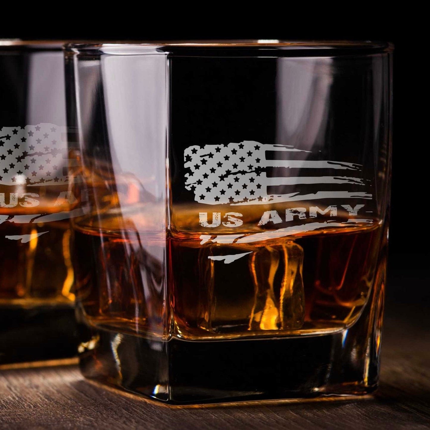 Army American Flag Whiskey Glass / Father's Day Gift / Valentine's Day Gift