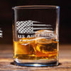 Air Force American Flag Whiskey Glass Set    / Father's Day Gift