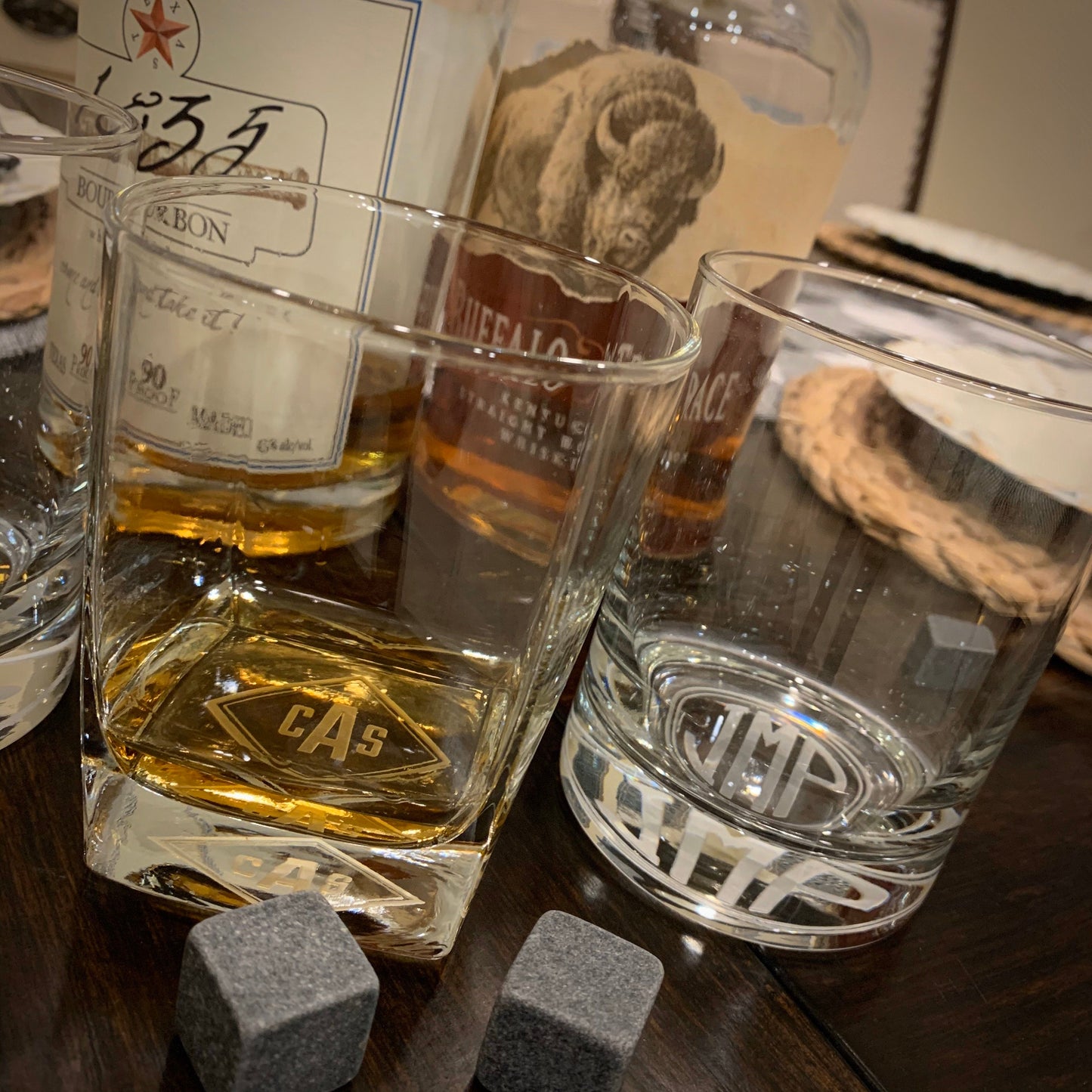 Monogrammed Whiskey Glass Diamond Monogram / Father's Day Gift / Valentine's Day Gift