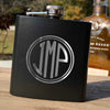 Monogrammed Flask - Laser Etched - Round Modern Monogram    / Father's Day Gift