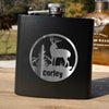 Buck Scene Flask  Laser Etched  Personalized    / Father's Day Gift