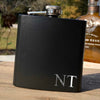 Monogrammed Flask - Laser Etched - Small Corner Initials    / Father's Day Gift