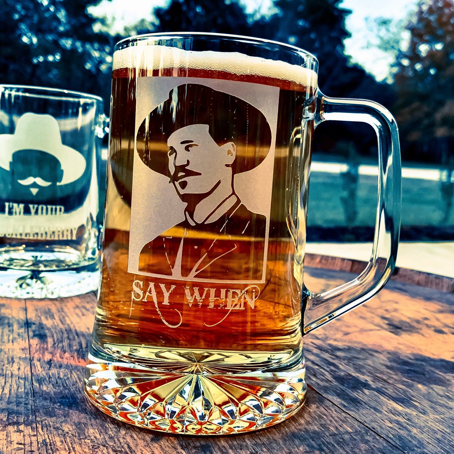 Doc Holliday Say When Glass Beer Mug / Father's Day Gift / Valentine's Day Gift