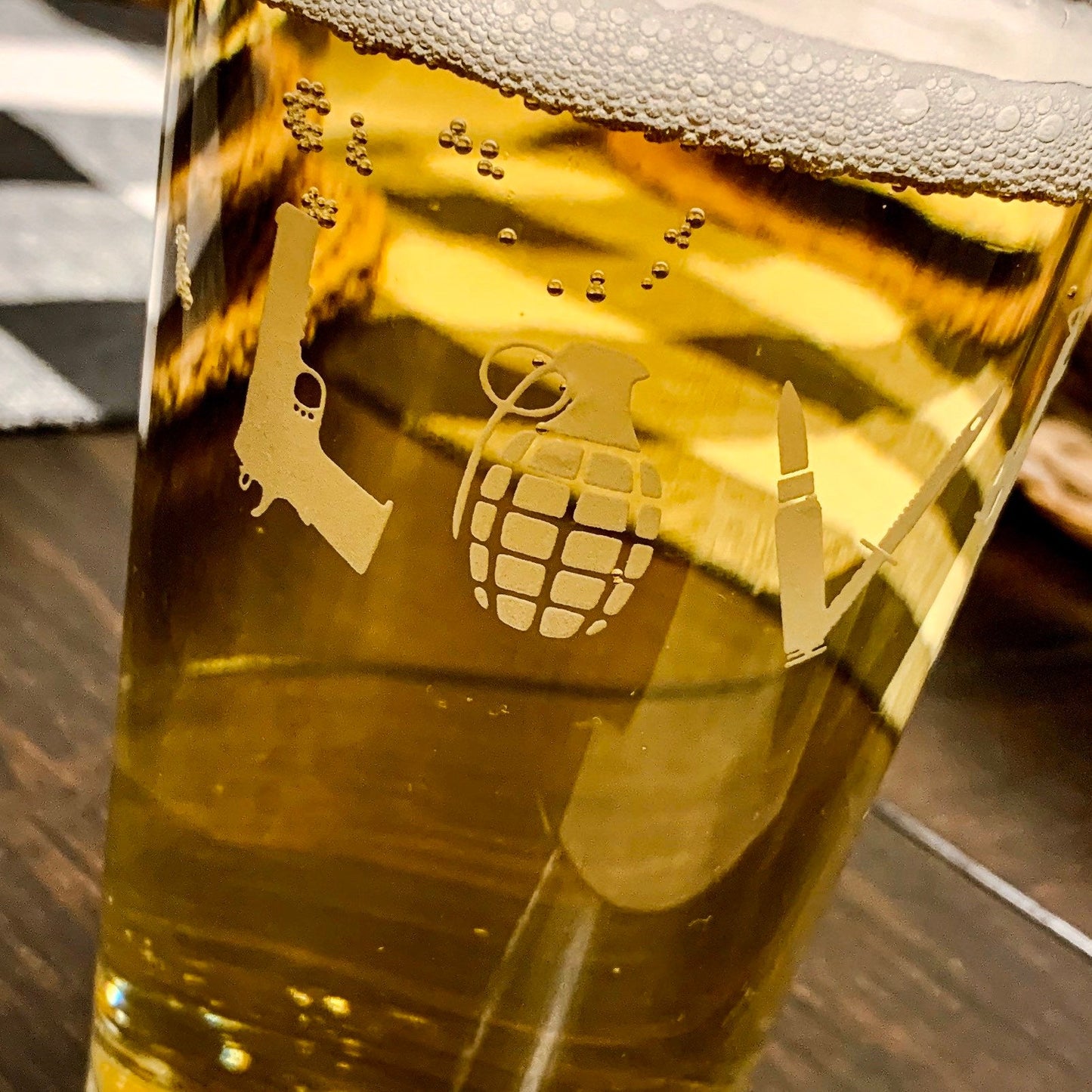 Gun Love Weapon Love Art Pint Glass / Father's Day Gift