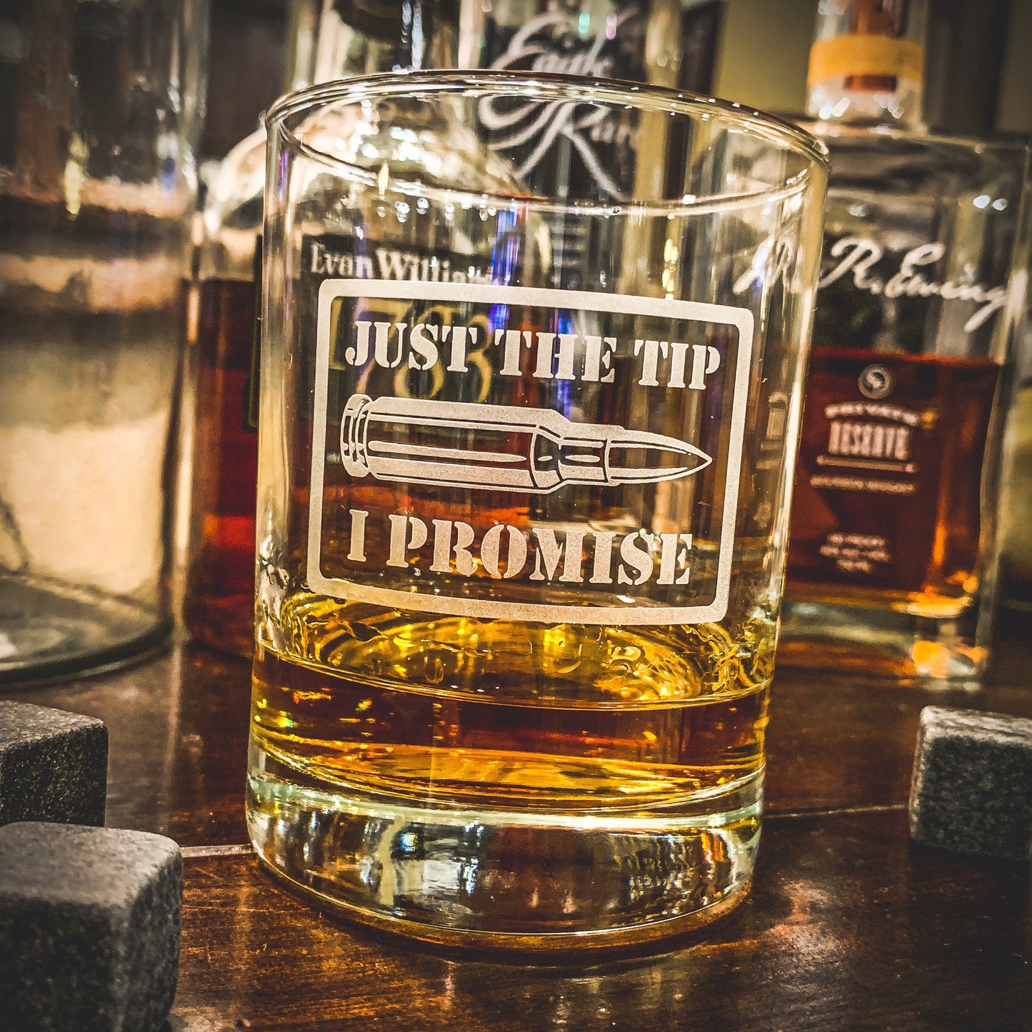 Just The Tip I Promise Whiskey Glass / Father's Day Gift / Valentine's Day Gift