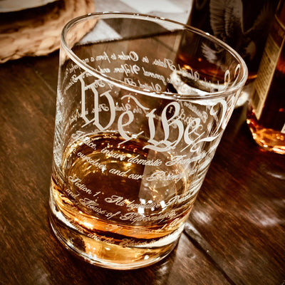 We The People  The U.S. Constitution Whiskey Glass  360 Wrap    / Father's Day Gift