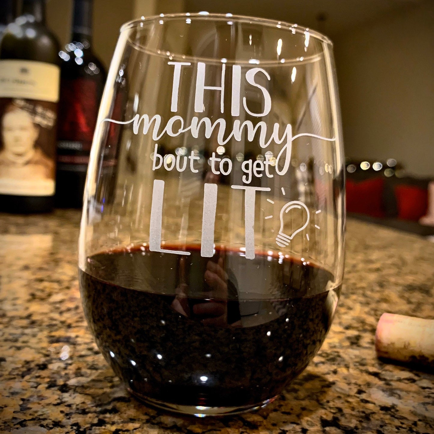 This Mommy bout to get Lit Engraved Stemless Wine Glass Funny Wine Glass Fun Wine Glass Wine Lover Gift / Father's Day Gift / Valentine's Day Gift