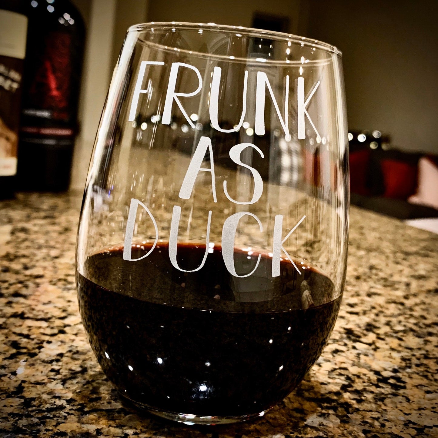 Frunk as Duck Engraved Stemless Wine Glass Funny Wine Glass Fun Wine Glass Wine Lover Gift / Father's Day Gift / Valentine's Day Gift