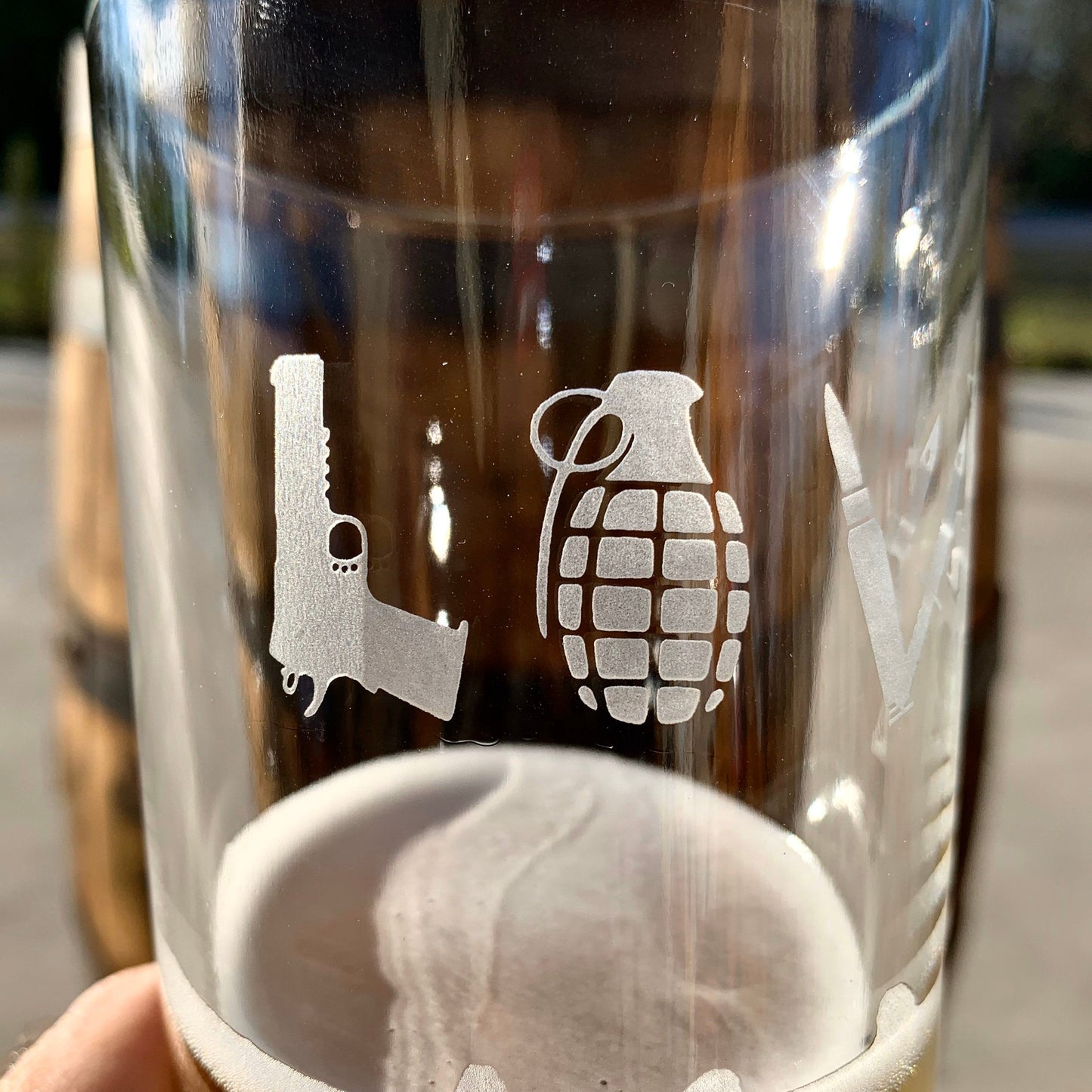 Gun Love Weapon Love Art Pint Glass / Father's Day Gift