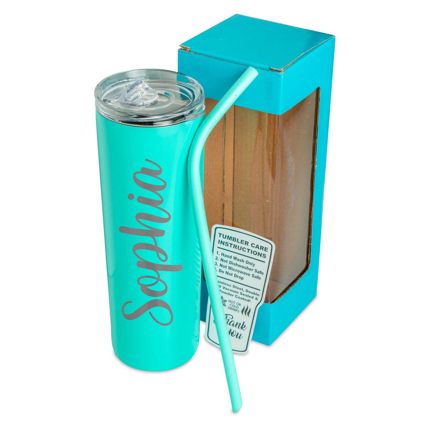 Name Tumbler Etched Skinny Powder Coated 20oz Insulated / Father's Day Gift / Valentine's Day Gift