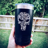Punisher Skull Guns Etched Insulated Powder Coated Tumbler    / Father's Day Gift