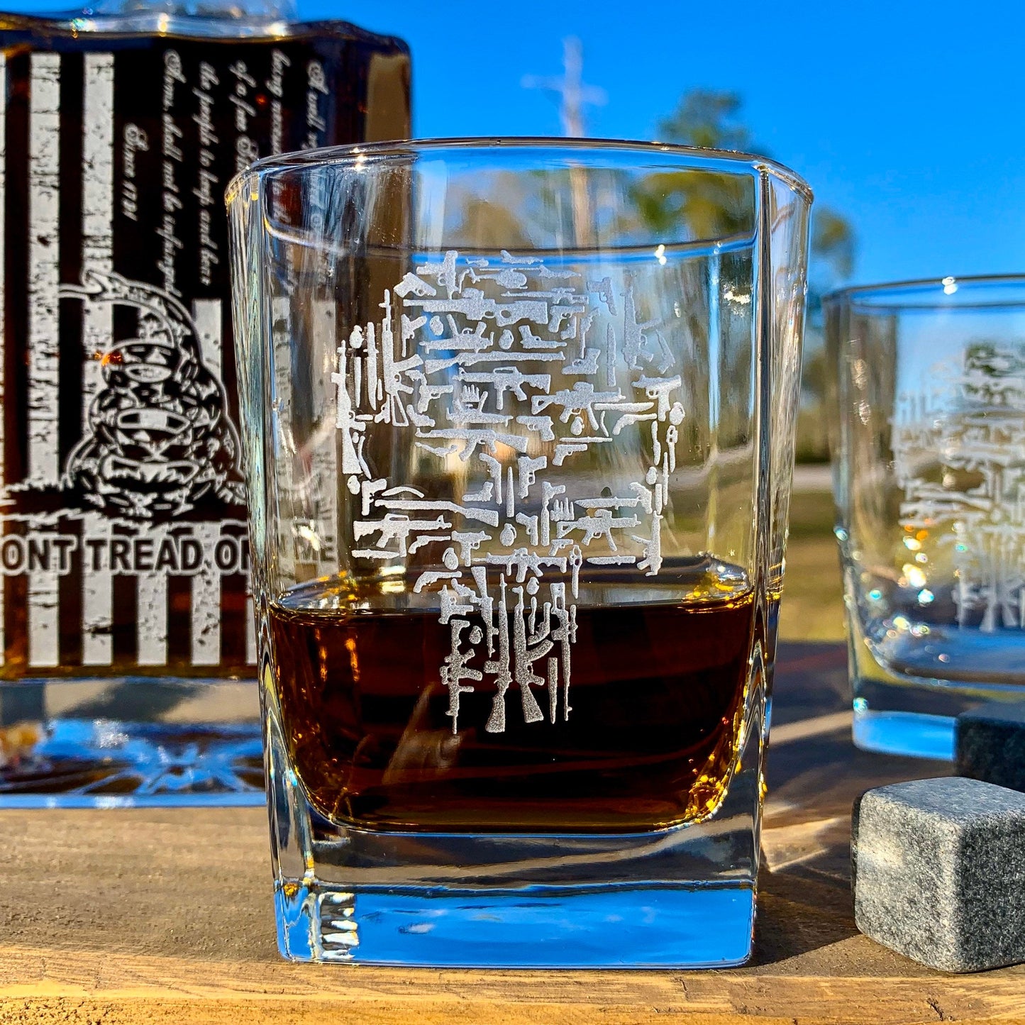 Don’t Tread On Me American Flag 2nd Amendment Whiskey Decanter or Decanter Set Punisher / Father's Day Gift / Valentine's Day Gift