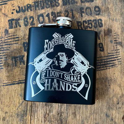 Doc Holliday Forgive Me - Laser Etched Flask    / Father's Day Gift