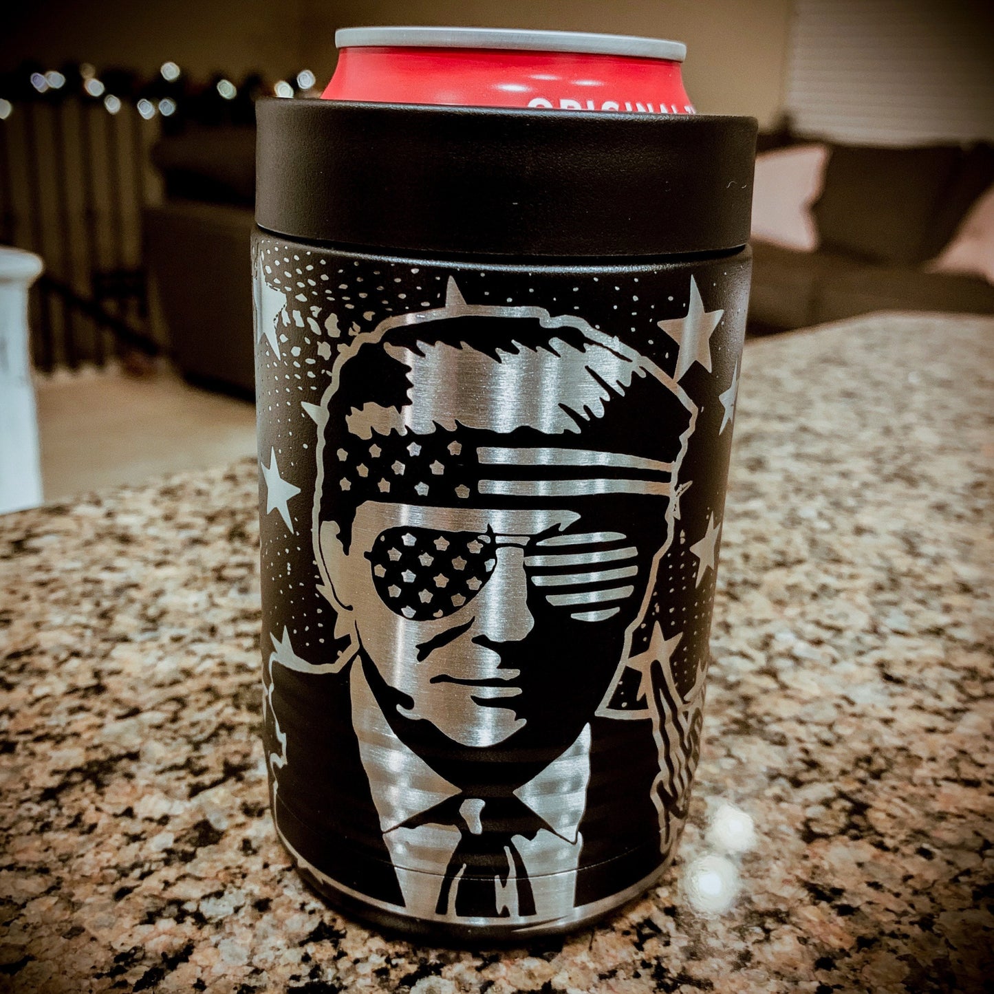 Trump Merica Signature 360 Etched Can Koozie / Father's Day Gift / Valentine's Day Gift