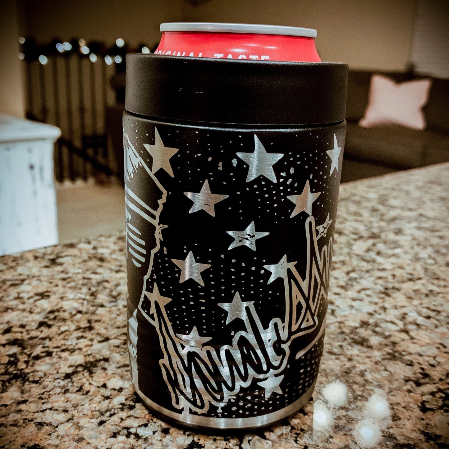Trump Merica Signature 360 Etched Can Koozie / Father's Day Gift / Valentine's Day Gift