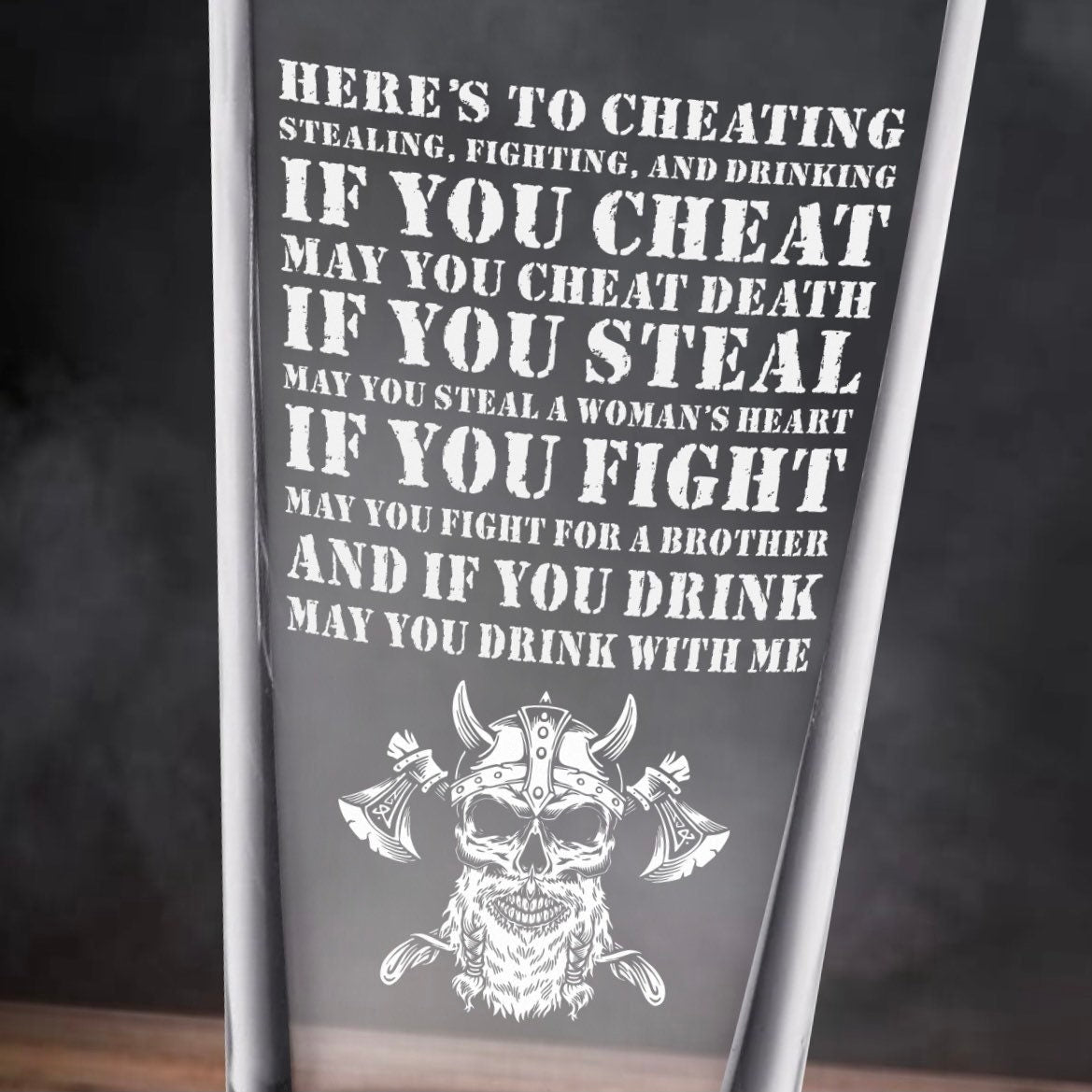 Viking Toast Pint Glass / Father's Day Gift