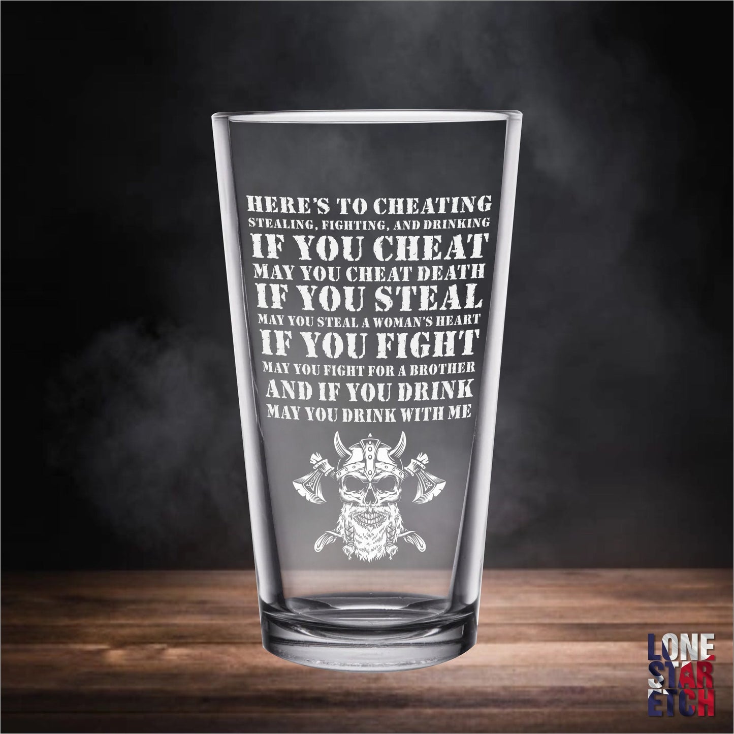 Viking Toast Pint Glass / Father's Day Gift