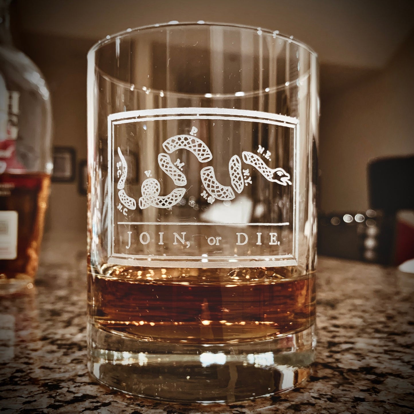 Join or Die Whiskey Glass / Father's Day Gift / Valentine's Day Gift