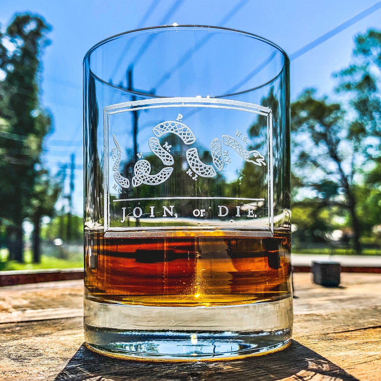 Join or Die Whiskey Glass / Father's Day Gift / Valentine's Day Gift
