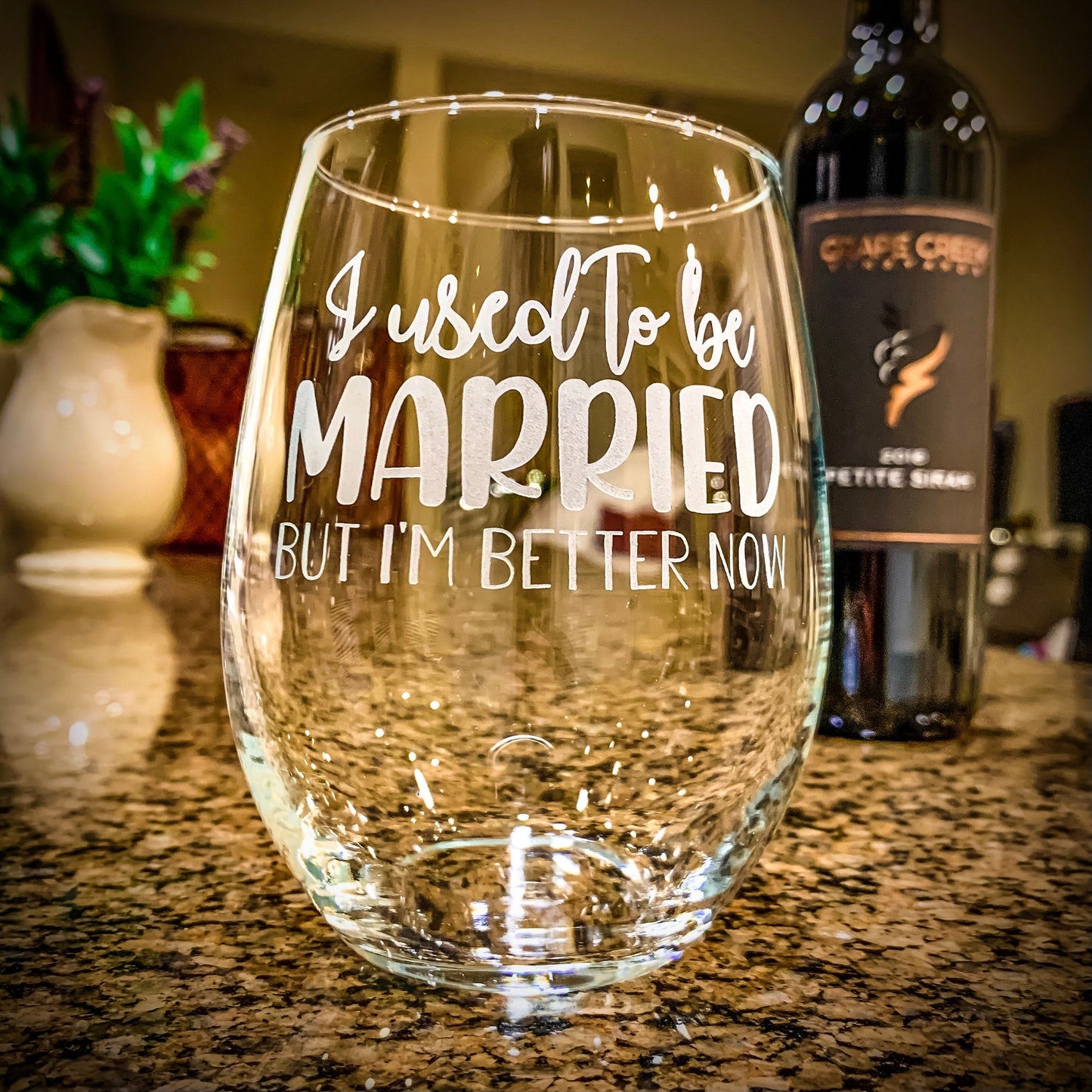 I Used To Be Married Engraved Stemless Wine Glass / Father's Day Gift / Valentine's Day Gift