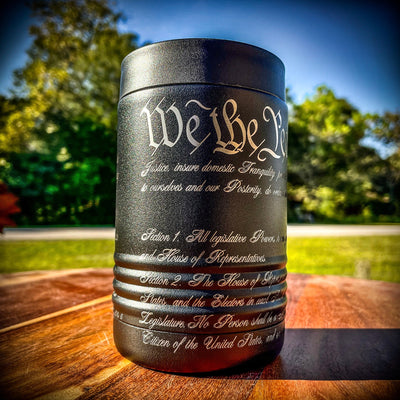 US Constitution 360 Etched Can Koozie    / Father's Day Gift