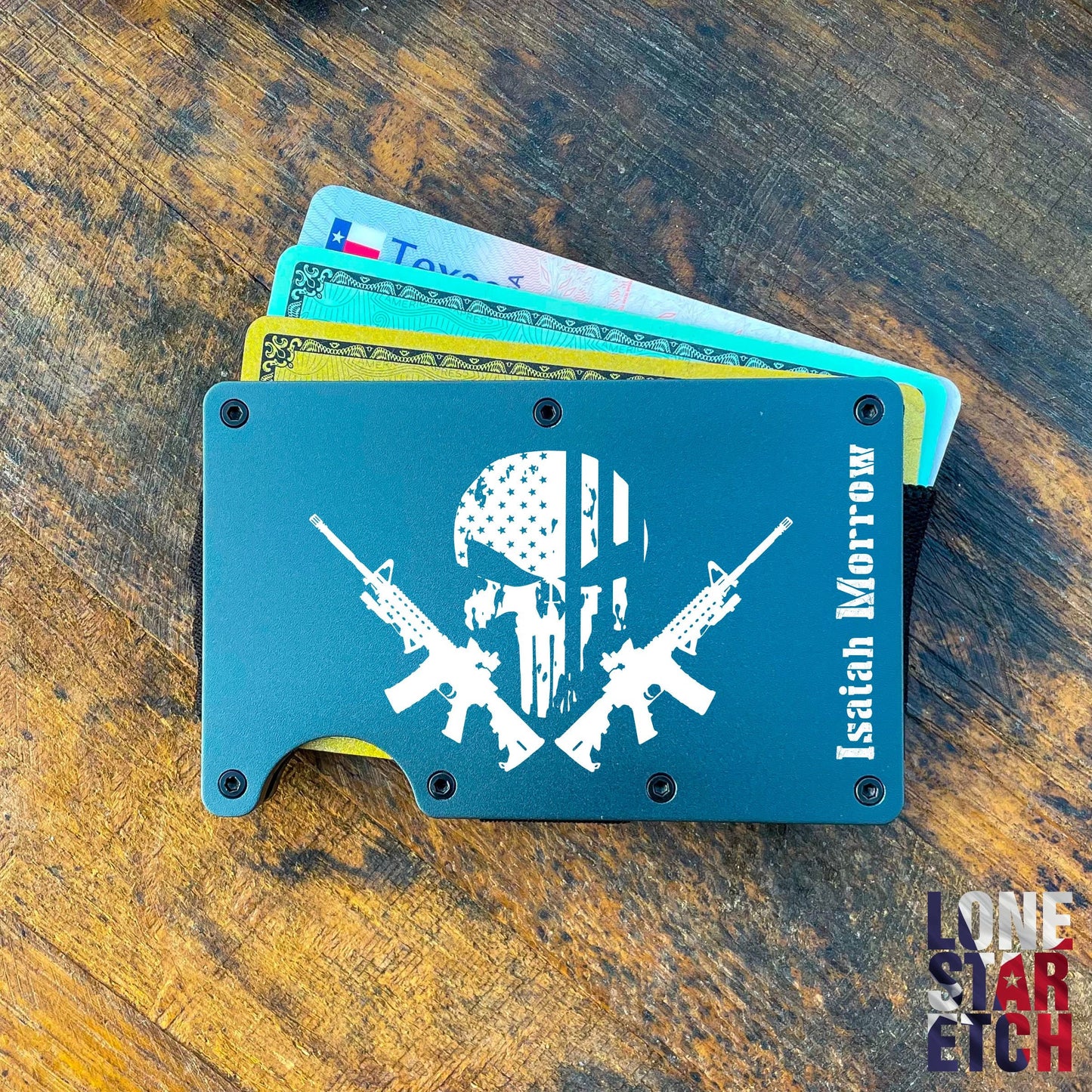 Skull Crossing AR Slim Metal Minimalist RFID Blocking Wallet / Father's Day Gift / Valentine's Day Gift