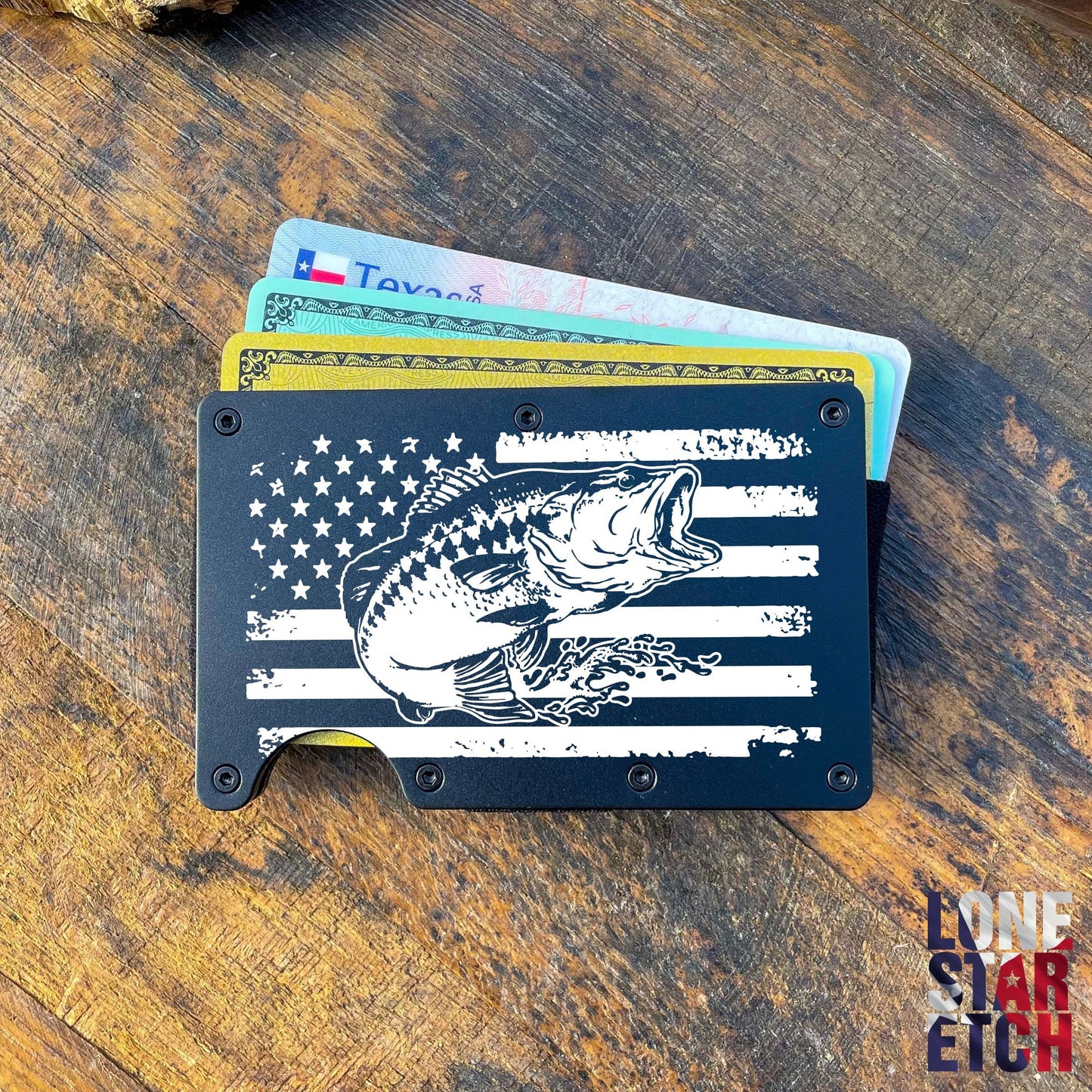 American Bass Slim Metal Minimalist RFID Blocking Wallet / Father's Day Gift / Valentine's Day Gift