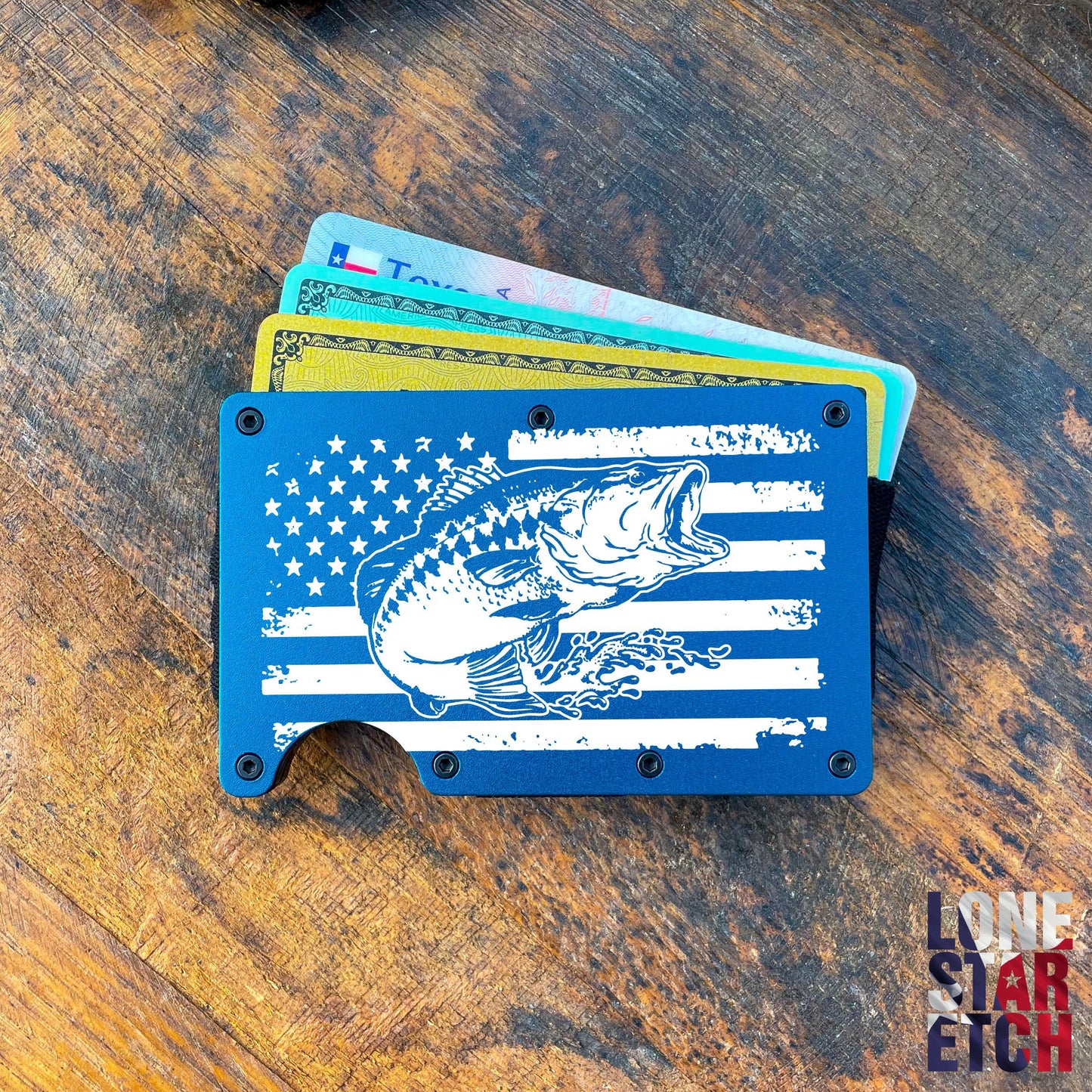 American Bass Slim Metal Minimalist RFID Blocking Wallet / Father's Day Gift / Valentine's Day Gift
