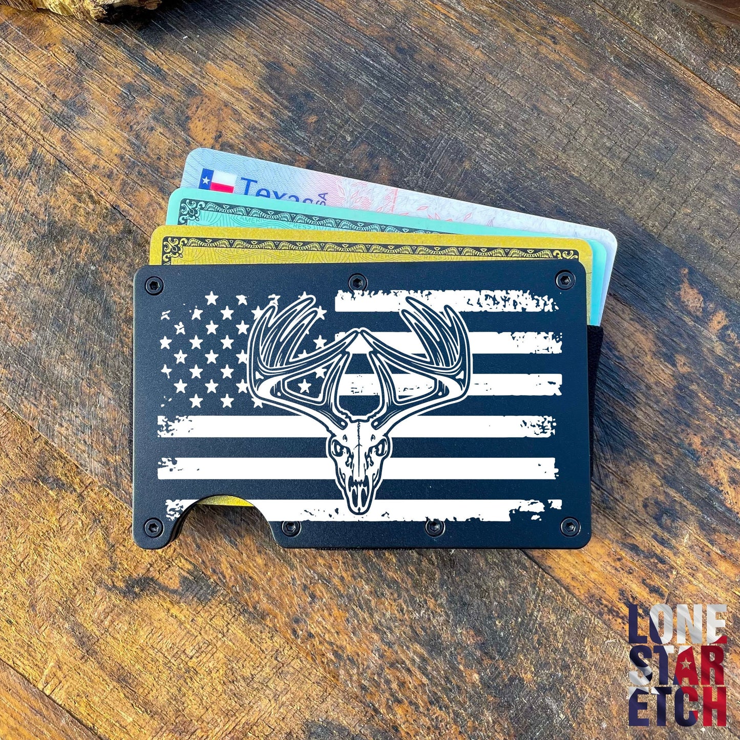 American Hunting Slim Metal Minimalist RFID Blocking Wallet / Father's Day Gift / Valentine's Day Gift