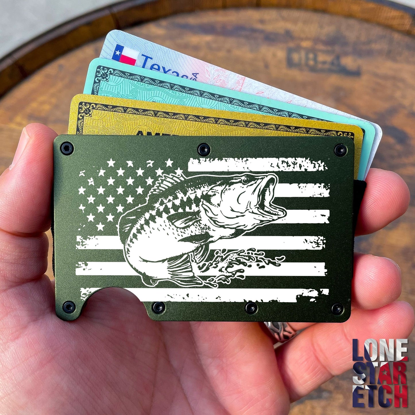 American Bass Slim Metal Minimalist RFID Blocking Wallet / Father's Day Gift / Valentine's Day Gift