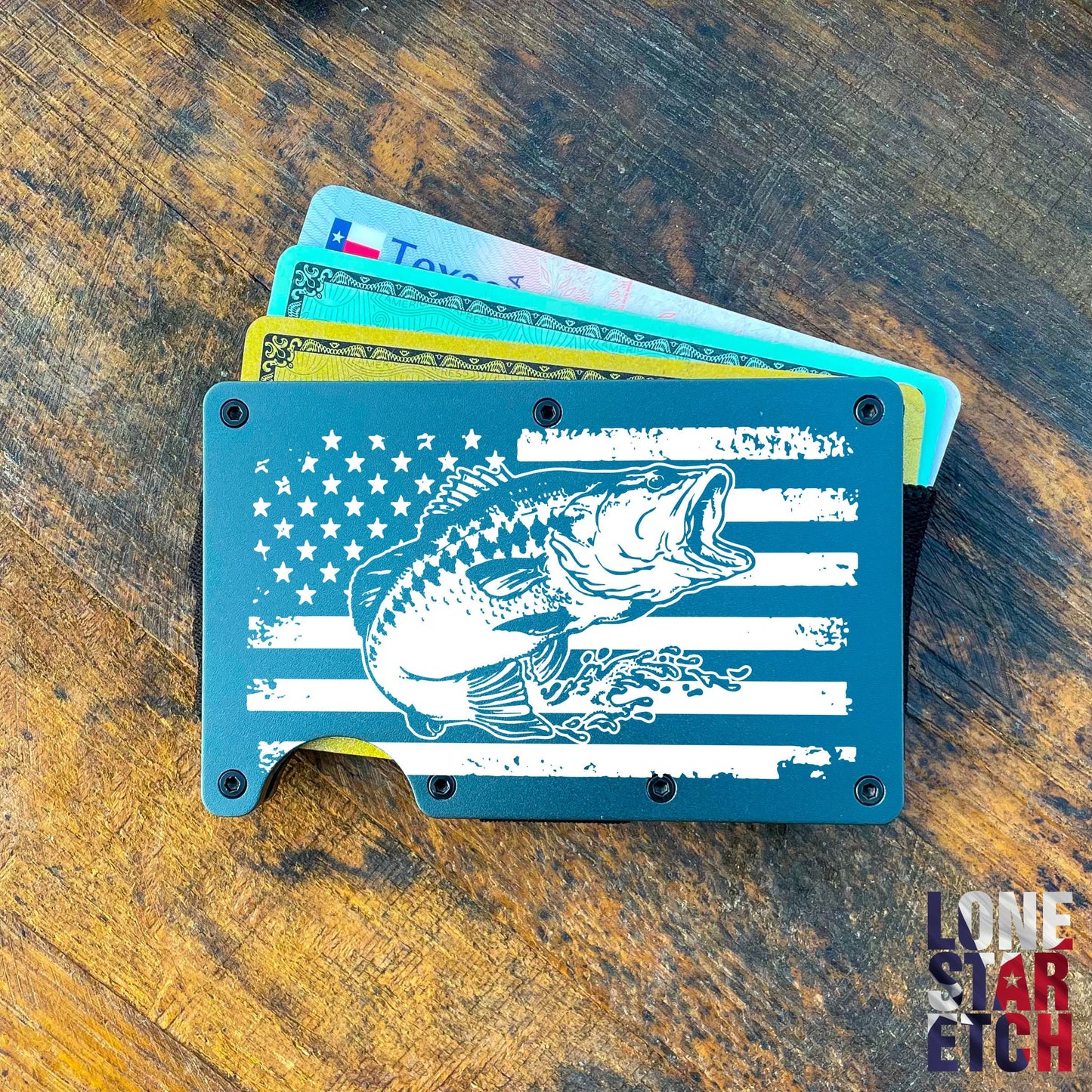 American Bass Slim Metal Minimalist RFID Blocking Wallet / Father's Day Gift / Valentine's Day Gift