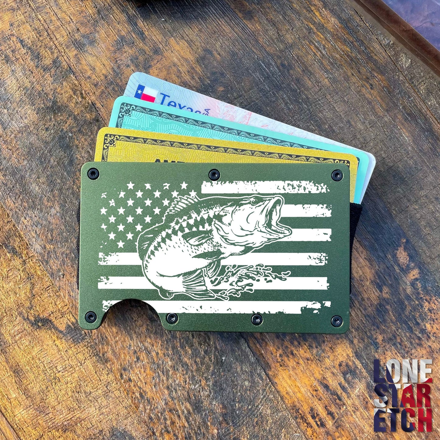 American Bass Slim Metal Minimalist RFID Blocking Wallet / Father's Day Gift / Valentine's Day Gift