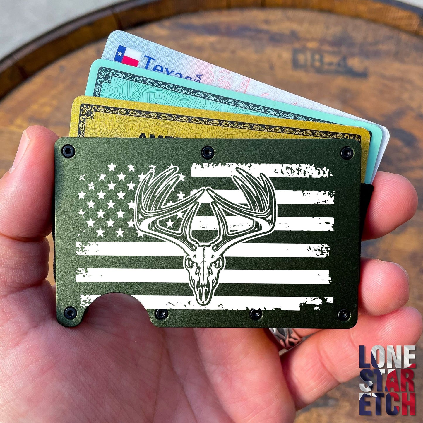American Hunting Slim Metal Minimalist RFID Blocking Wallet / Father's Day Gift / Valentine's Day Gift