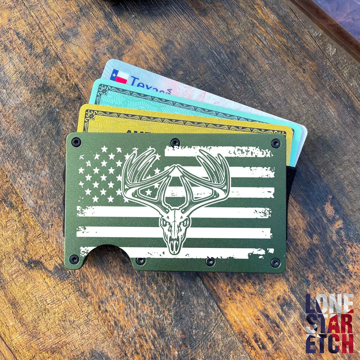 American Hunting Slim Metal Minimalist RFID Blocking Wallet / Father's Day Gift / Valentine's Day Gift