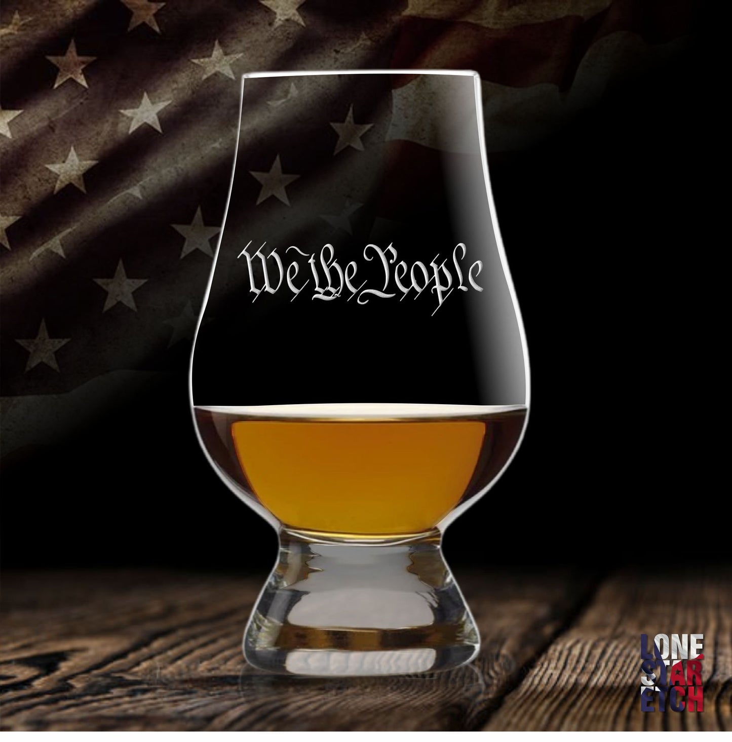 We The People  Patriotic Glencairn Whiskey  Engraved  Whiskey Glass  Bourbon Glass  Scotch  Tasting Glass   / Father's Day Gift / Valentine's Day Gift
