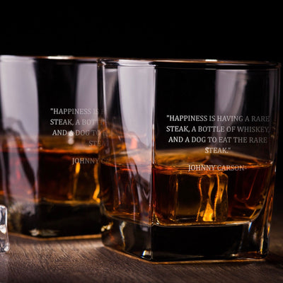 Johnny Carson Quote Whiskey Glass Set    / Father's Day Gift