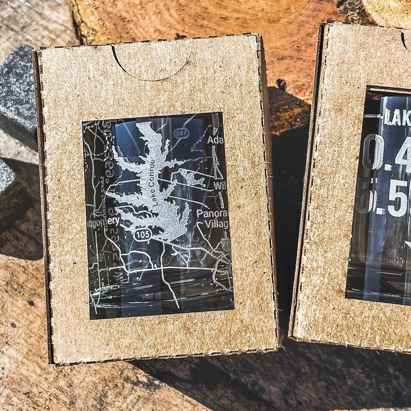 Lake Conroe Area Map Whiskey Glass  360 Engraved  (13.5oz) / Father's Day Gift / Valentine's Day Gift