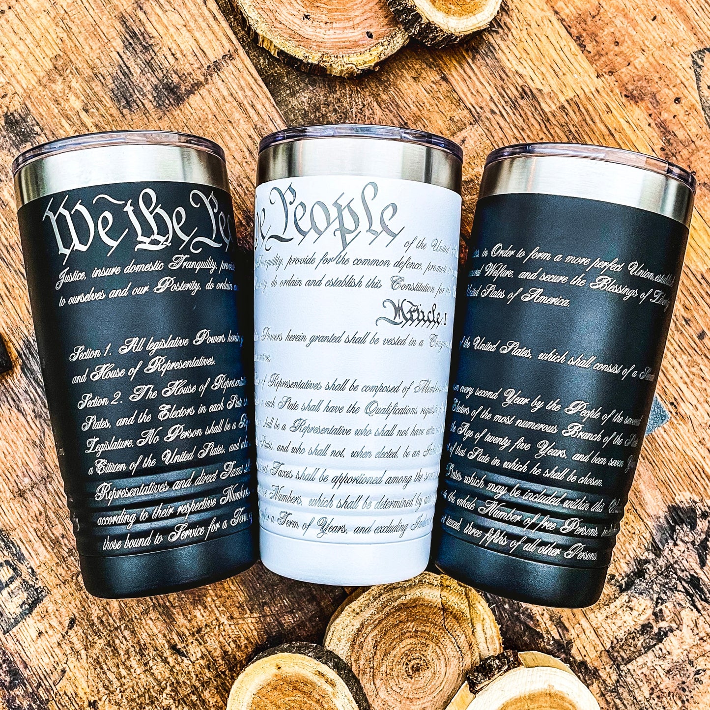 US Constitution Tumbler  360 Wrap Laser Etched 20oz.    / Father's Day Gift / Valentine's Day Gift