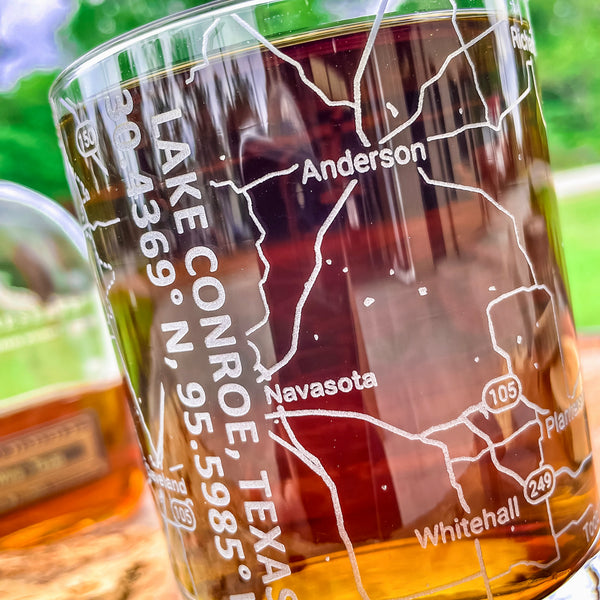 Denver Map Pint Glass Engraved Beer Glass 16oz Etched Drinking