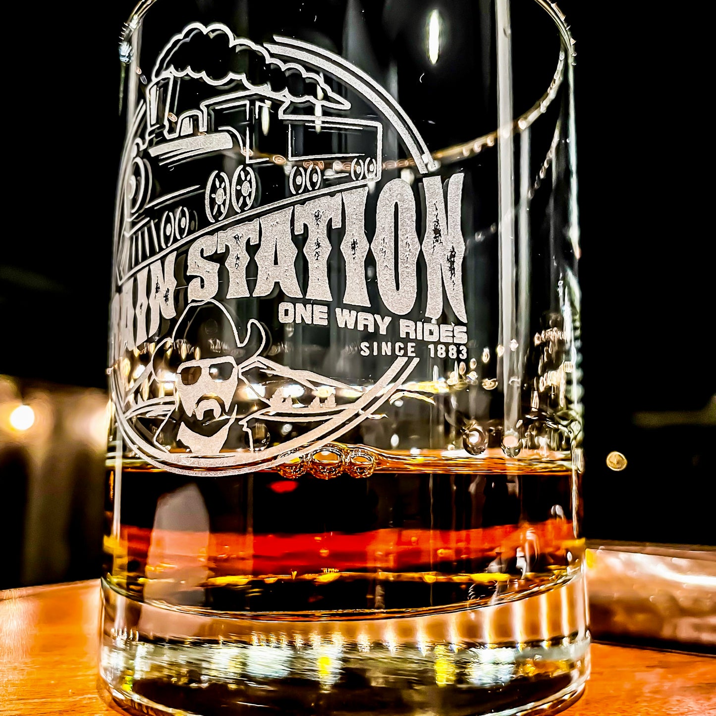 Train Station Rip Whiskey Glass / Father's Day Gift / Valentine's Day Gift