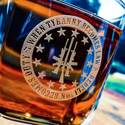 III Percenter American Patriot  Engraved Whiskey  Bourbon  Scotch Glass    / Father's Day Gift