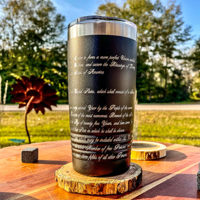 US Constitution Tumbler  360 Wrap Laser Etched 20oz.    / Father's Day Gift