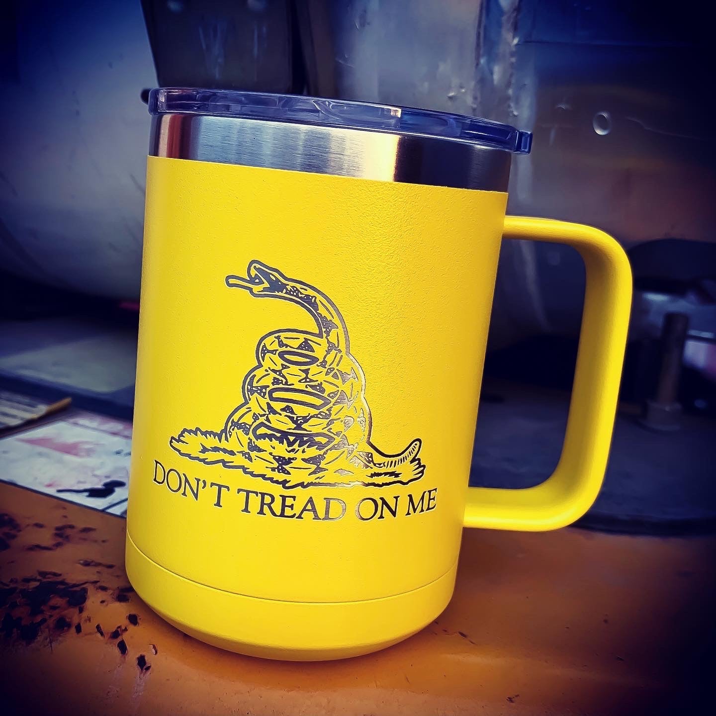 Don't Tread On Me Laser Etched Insulated Coffee Cup Tumbler / Father's Day Gift / Valentine's Day Gift