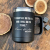 Davy Crockett “Texas” Etched Insulated Coffee Cup    / Father's Day Gift