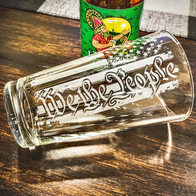 We The People American Flag Pint Glass    / Father's Day Gift