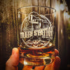 Train Station Rip Whiskey Glass     / Father's Day Gift