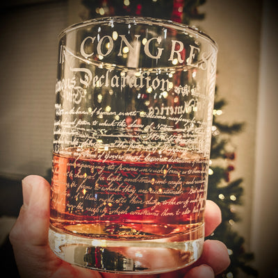The Declaration of Independence Engraved Whiskey Glass 360    / Father's Day Gift