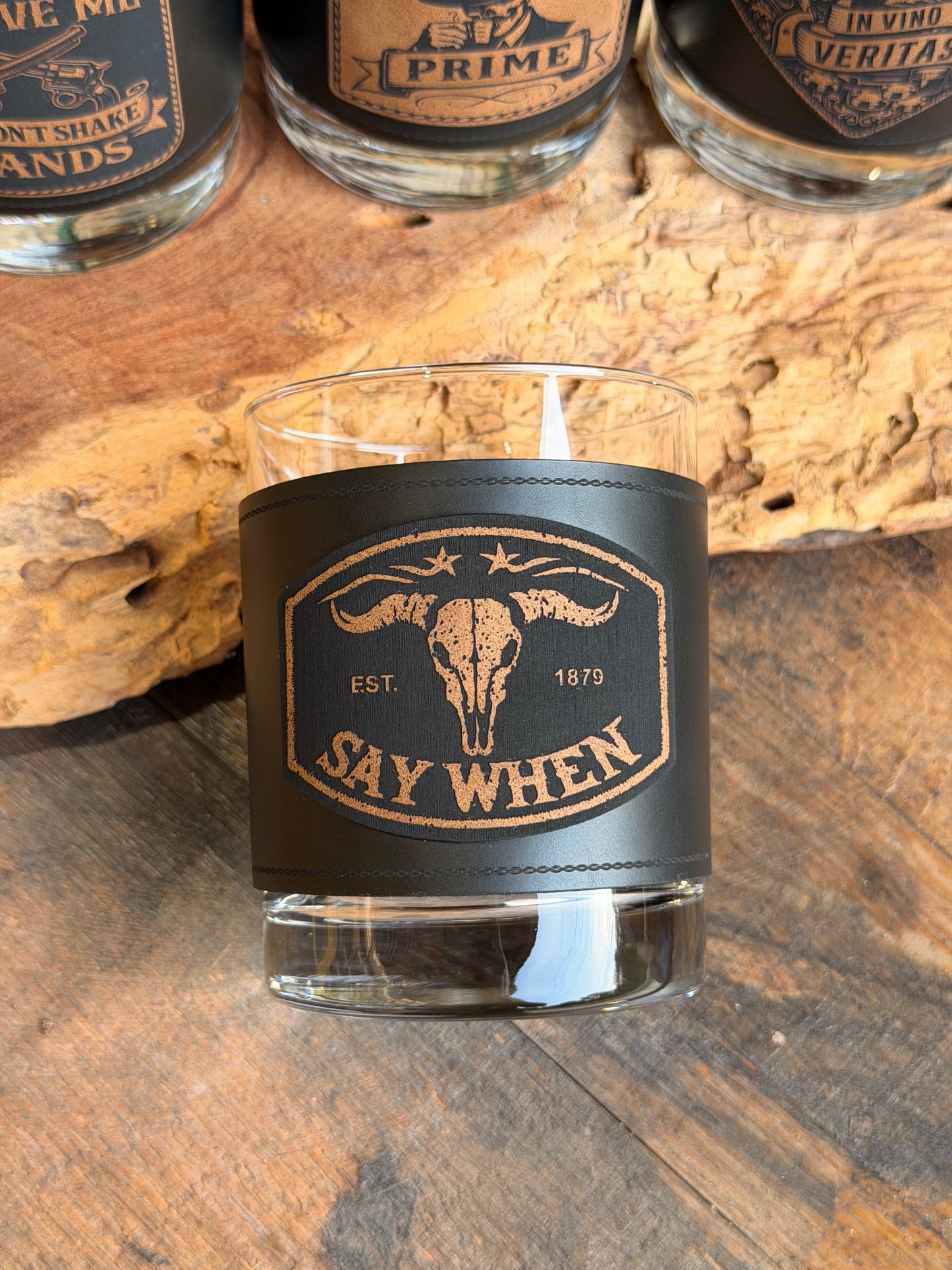 Doc Holliday Iconic Quotes Leatherette Whiskey Glasses I