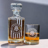 Trump Presidential Seal Whiskey Decanter Set – Engraved Trump 45 47 Flag Liquor Decanter & Glasses